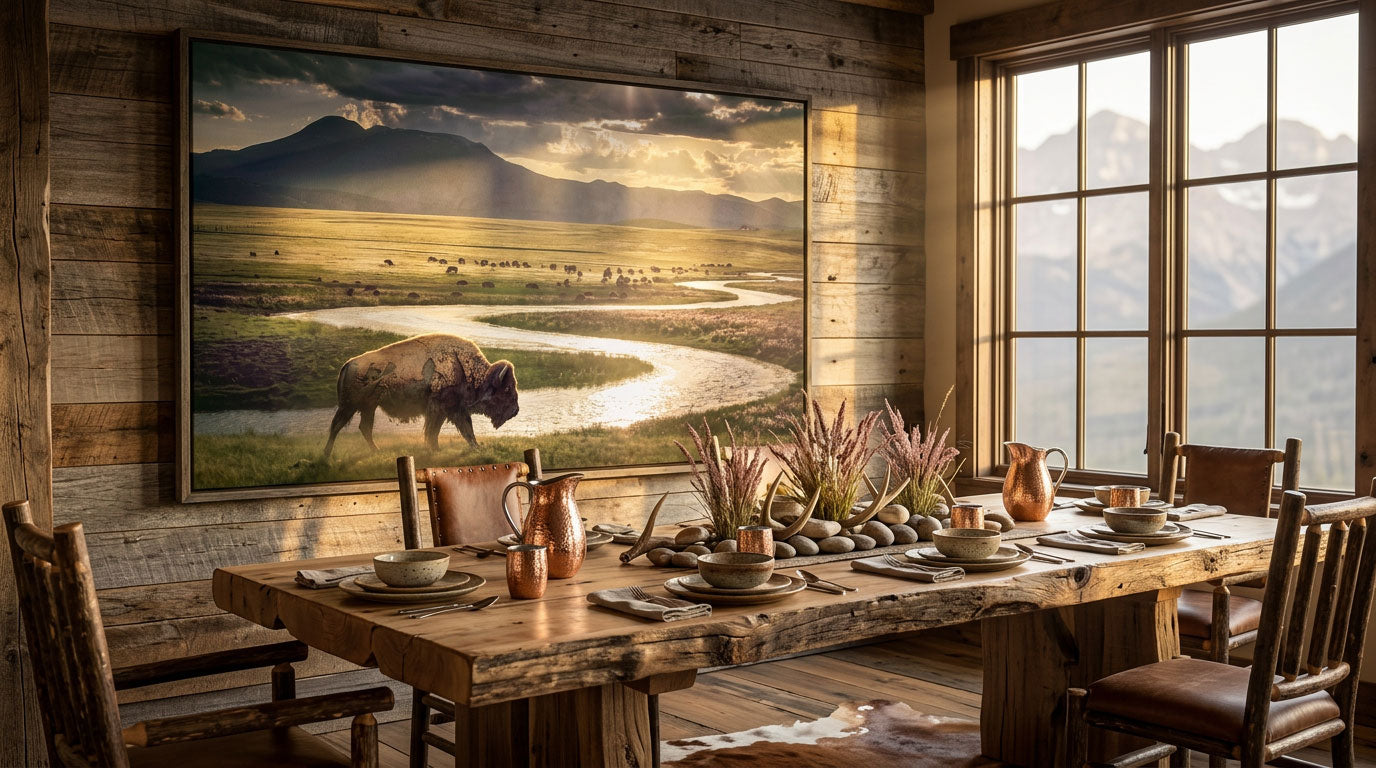 American Buffalo Wall Art – Ranch Prairie Canvas Print
