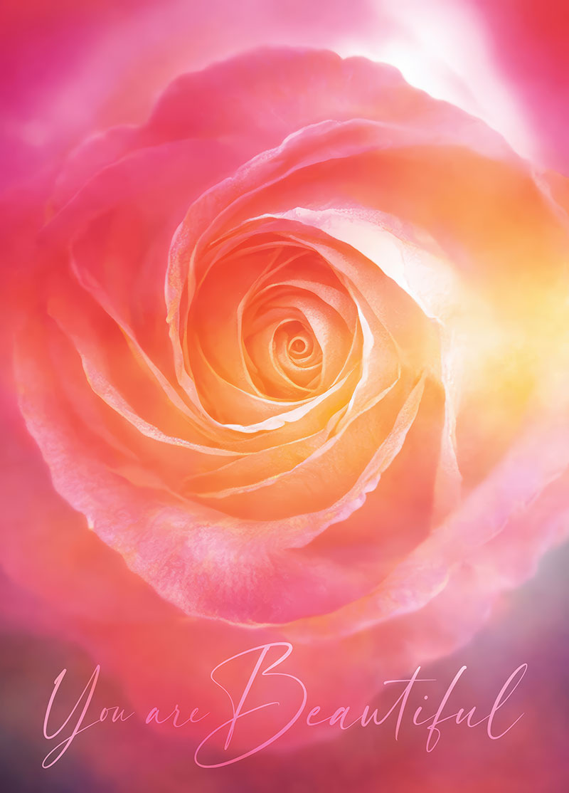 You Are Beautiful Rose Wall Art – Inspirational Floral Motivational Print