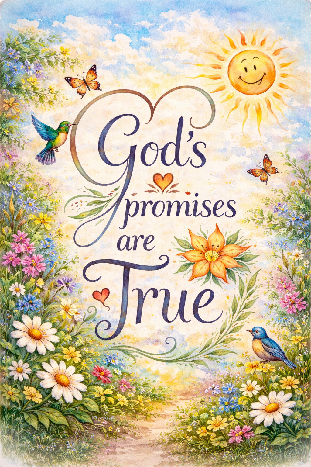 Christian Nature Wall Art – Hummingbird & Scripture Print
