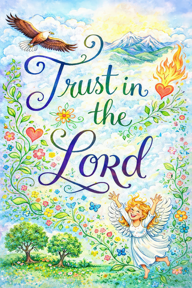 Trust in the Lord Canvas – Christian Girls Wall Art