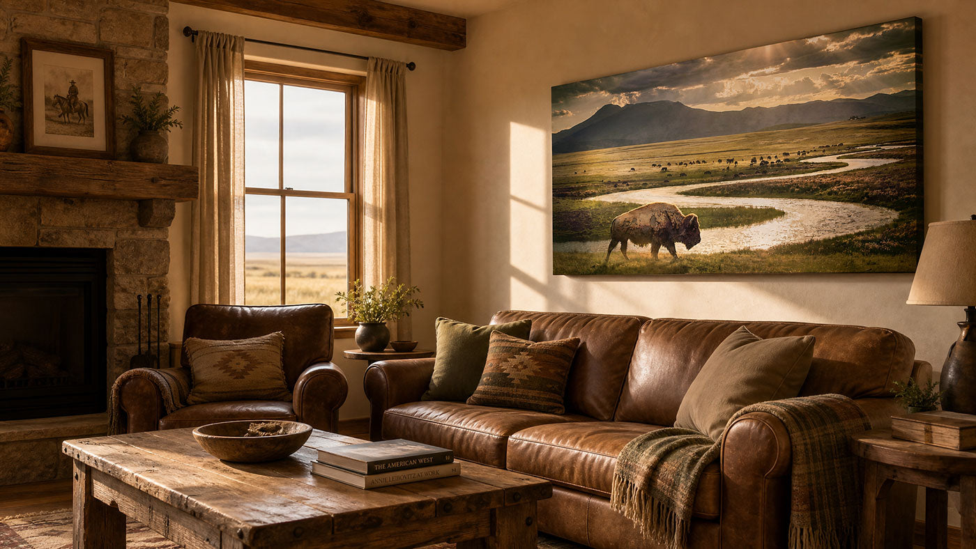 American Buffalo Wall Art – Western Prairie Canvas Print