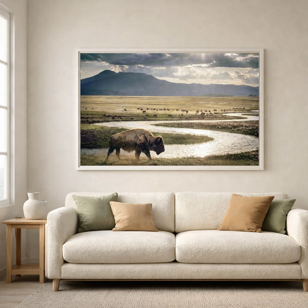 American Buffalo Wall Art – Western Prairie Canvas Print