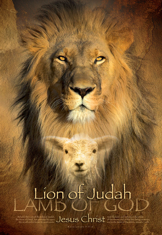 Lion of Judah &amp; Lamb of God – Jesus Christ Christian Wall Art