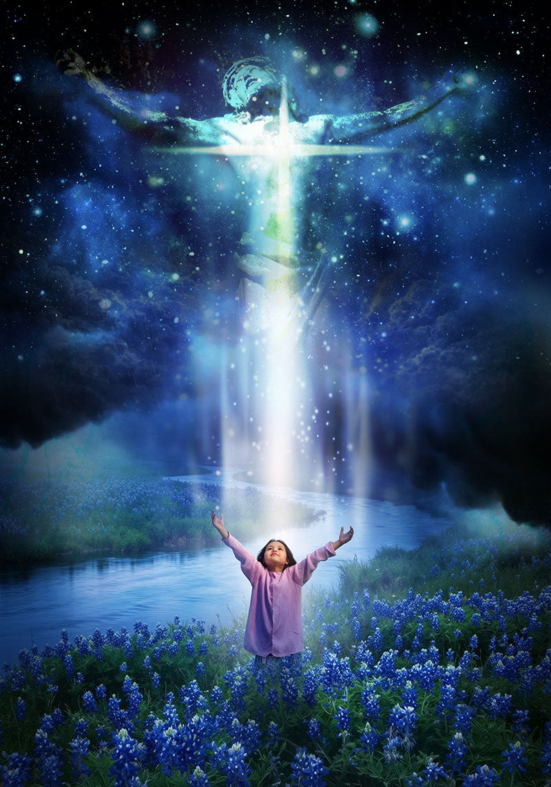 Heaven’s Light – Jesus Blessing Child Christian Wall Art