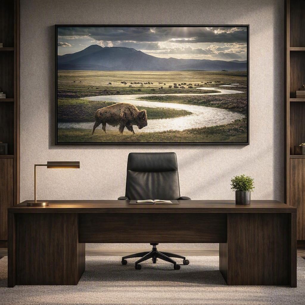 American Buffalo Wall Art – Western Prairie Canvas Print