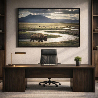 American Buffalo Wall Art – Western Prairie Canvas Print