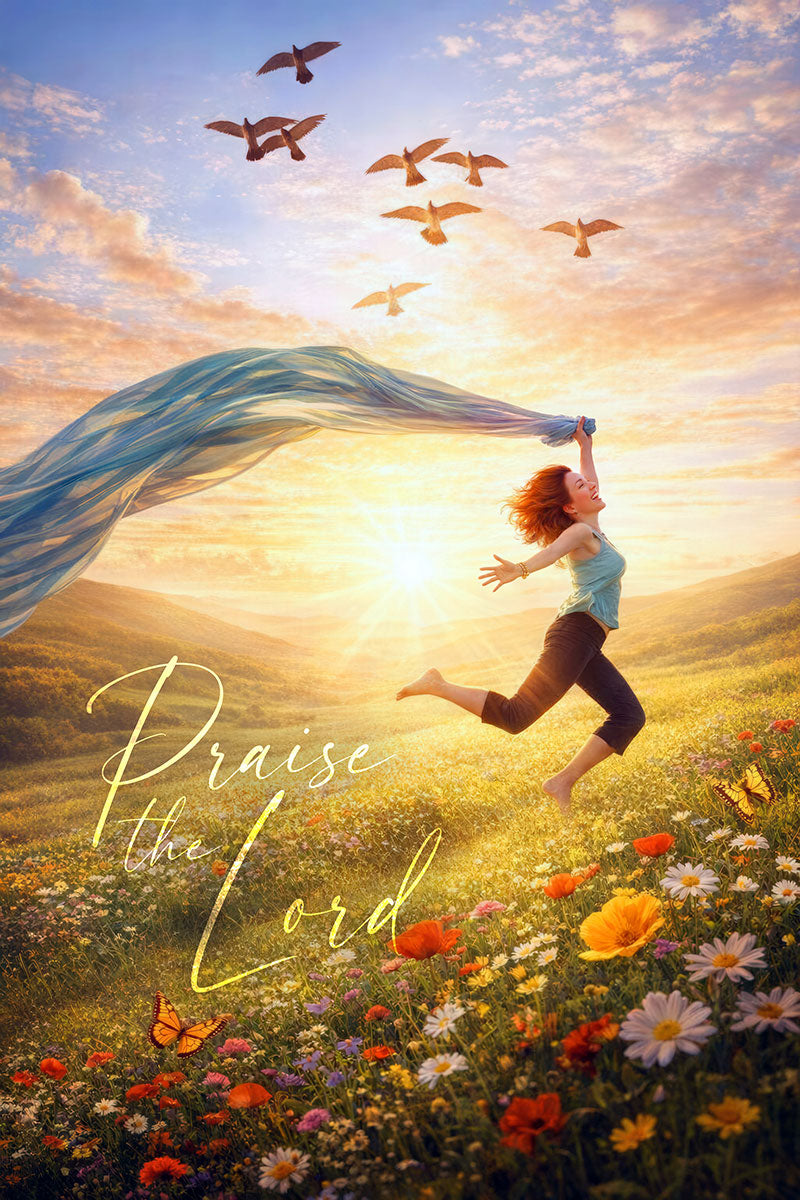 Praise the Lord Inspirational Wall Art – Uplifting Christian Landscape Print