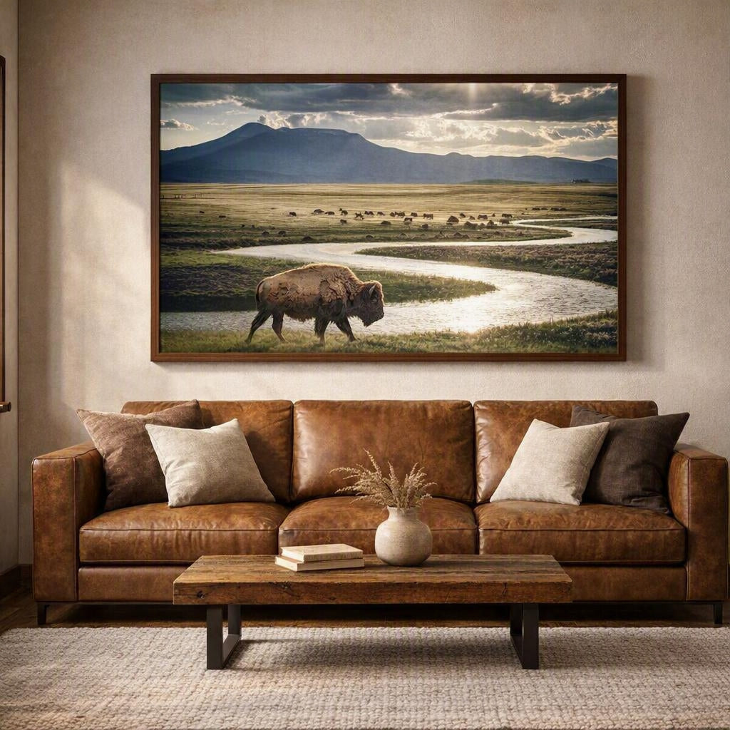 American Buffalo Wall Art – Western Prairie Canvas Print