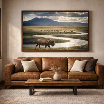 American Buffalo Wall Art – Western Prairie Canvas Print
