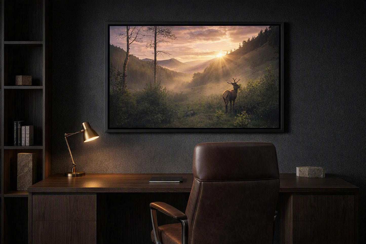 Deer in Mountain Meadow Wall Art – Golden Valley Wildlife Photography Print