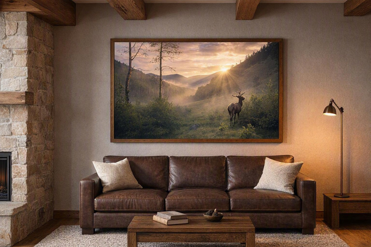 Deer in Mountain Meadow Wall Art – Golden Valley Wildlife Photography Print