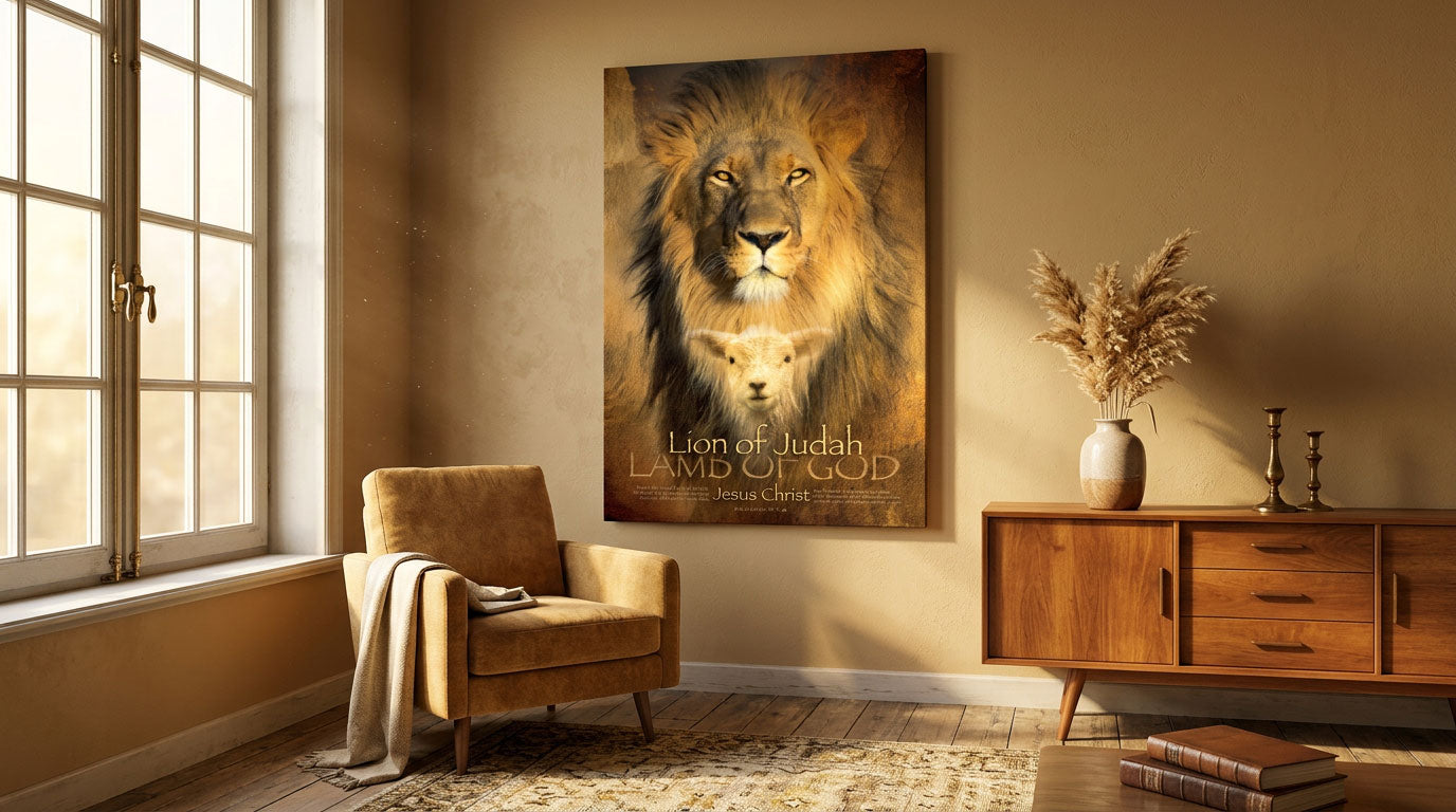 lion of judah lamb of god christian wall art living room