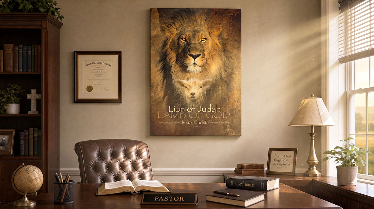 lion of judah lamb of god christian wall art church office