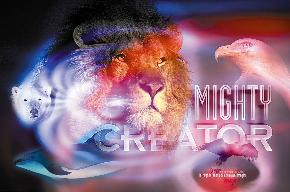 Mighty Creator Wall Art – Christian Lion and Wildlife Print