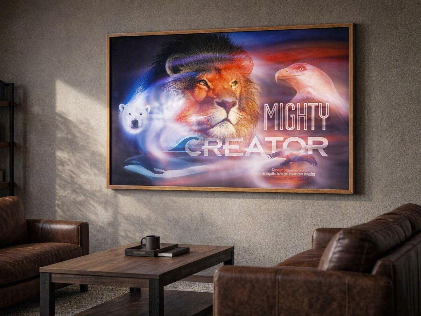 Mighty Creator Wall Art – Christian Lion and Wildlife Print