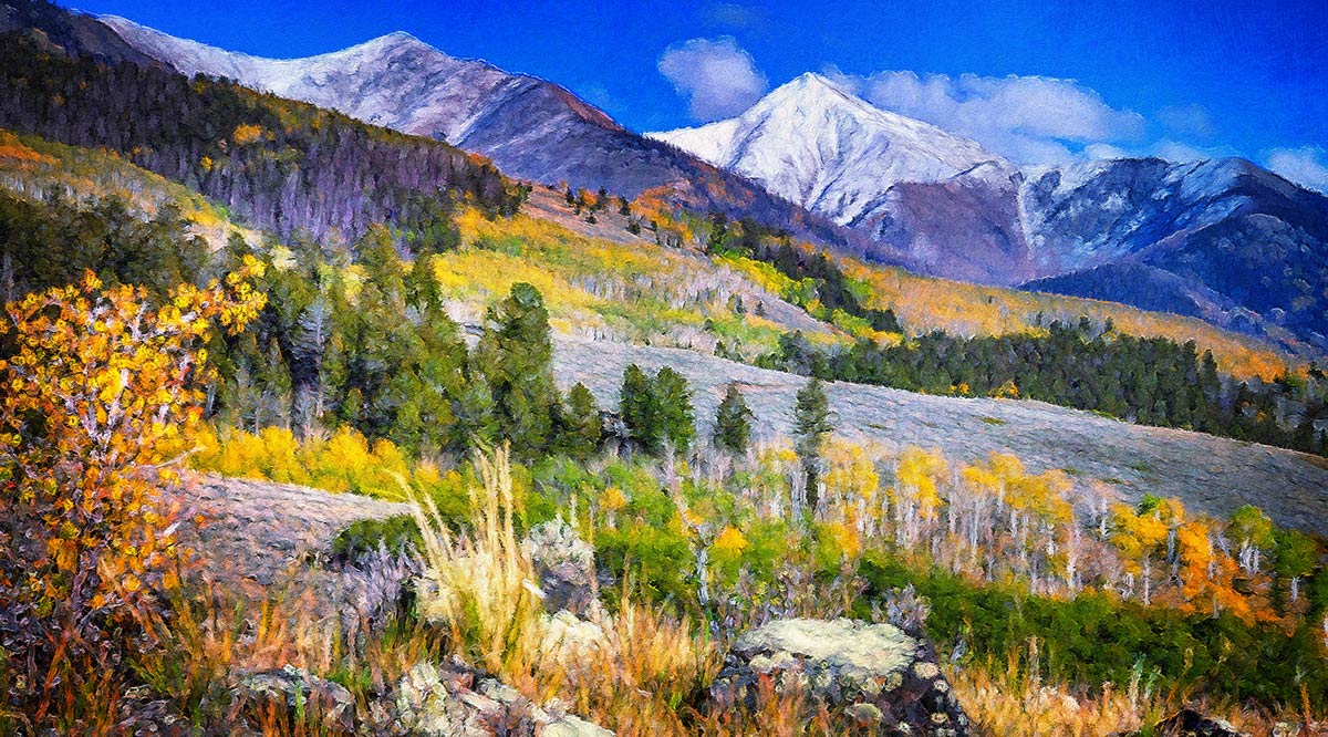 Mountain View - Canvas Print, Oil Painting, Wall Art