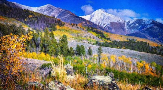 Mountain View - Canvas Print, Oil Painting, Wall Art