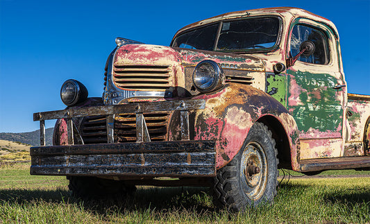 Old Vintage Rusted Car Truck - Canvas Print, Wall Art