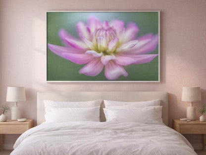 Pink Dahlia Wall Art – Soft-Focus Botanical Photography Print