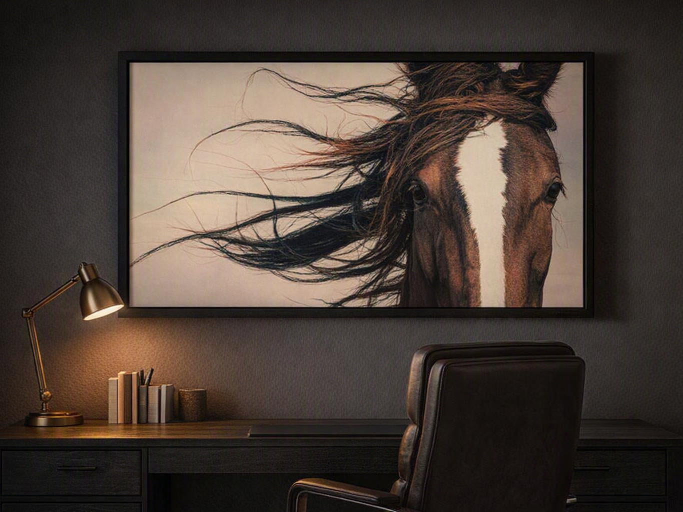 Windblown Horse Wall Art – Equestrian Portrait Photography Print