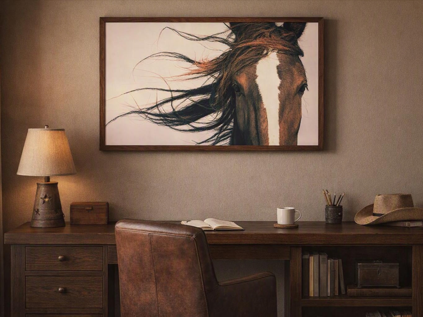 Windblown Horse Wall Art – Equestrian Portrait Photography Print