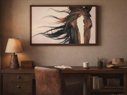 Windblown Horse Wall Art – Equestrian Portrait Photography Print